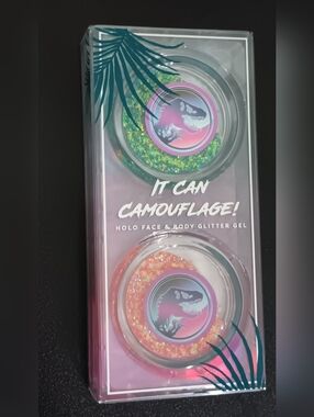 Holographic Face & Body Glitter Gel Duo - Green & Orange